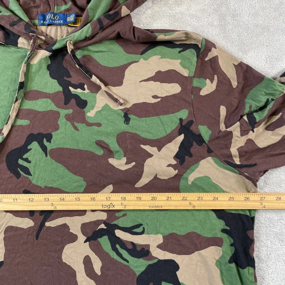 Polo Ralph Lauren Shirt Hooded Men XXL Camo Jersey Casual Pullover School Preppy